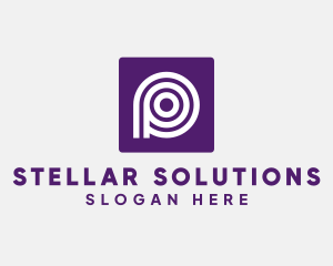 Purple Round Letter P logo design