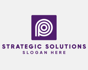 Purple Round Letter P logo design