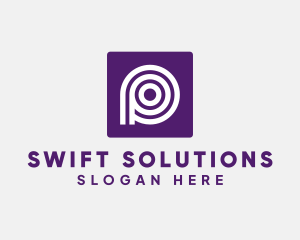 Purple Round Letter P logo design