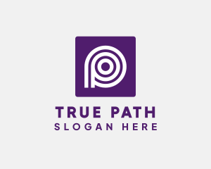 Purple Round Letter P logo design