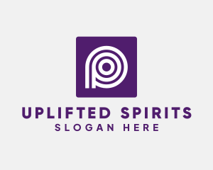 Purple Round Letter P logo design