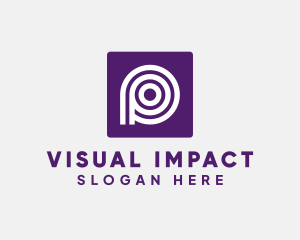 Purple Round Letter P logo design