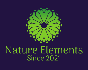 Green Nature Floral  logo design