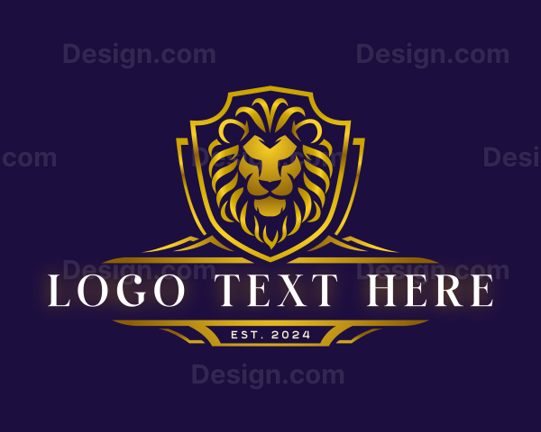 Luxury Lion Shield Logo