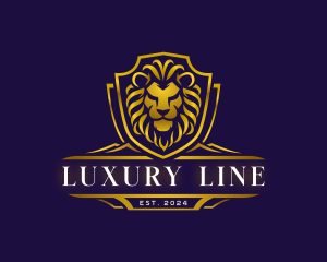 Luxury Lion Shield logo design