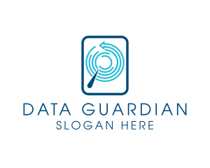 Data Search Digital Technology logo design