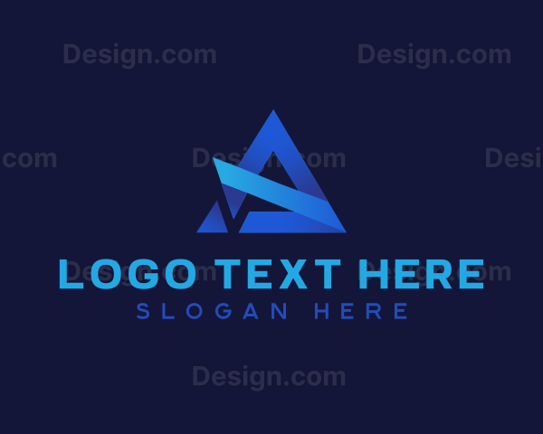 Geometric Triangle Letter A Logo