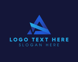 Geometric Triangle Marketing Letter A logo