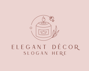 Floral Candle Decor logo design