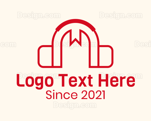 Red Bookmark Headphones Logo