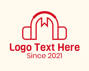 Red Bookmark Headphones logo