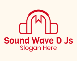 Red Bookmark Headphones Logo