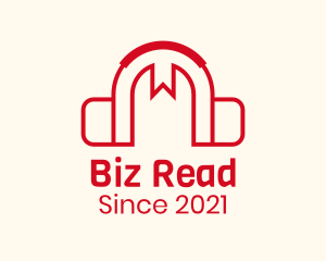 Red Bookmark Headphones logo