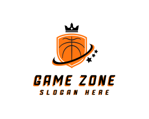 Basketball Shield Crown logo