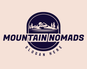 Mountain Hiking Badge logo design