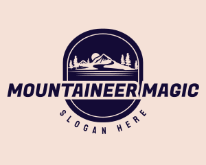 Mountain Hiking Badge logo design