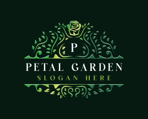 Botanical Rose Vine Ornament logo design