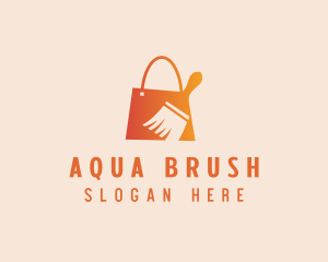 Paint Brush Shopping logo design