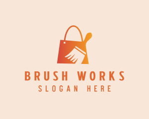 Paint Brush Shopping logo design