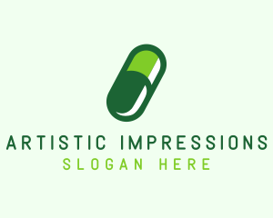 Organic Medical Pill  logo design