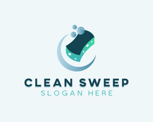 Bubble Sponge Cleaning logo design