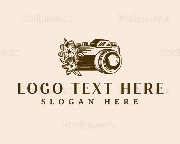 Camera Floral Photoshoot Logo