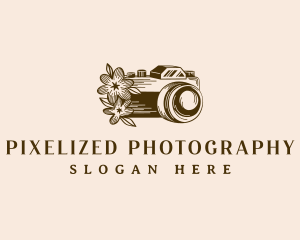 Camera Floral Photoshoot logo design