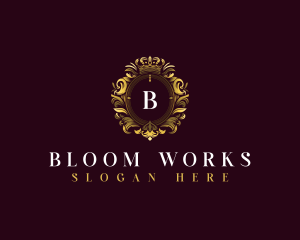 Elegant Flower Crest logo design