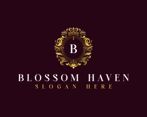 Elegant Flower Crest logo design