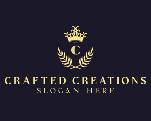 Crown Wreath Lettermark logo design