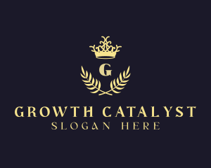 Crown Wreath Lettermark logo design