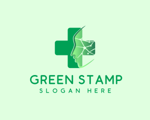 Green Human Cross logo design