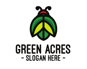 Green Leaf Beetle logo design