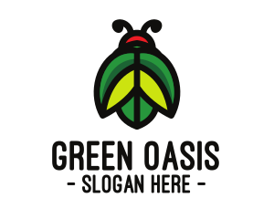 Green Leaf Beetle logo design