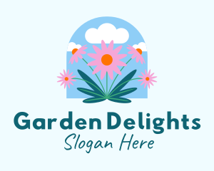 Garden Daisy Flowers  logo design