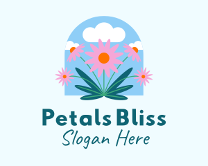 Garden Daisy Flowers  logo design