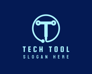 Tech Circuit Welder Tool logo design