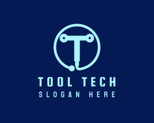 Tech Circuit Welder Tool logo design