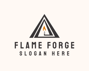 Black Triangle Candle  logo design