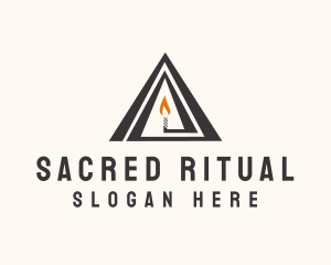 Black Triangle Candle  logo design