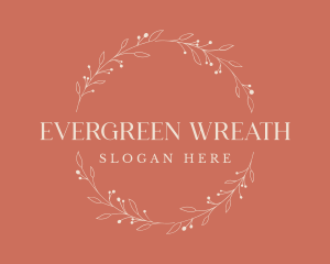 Leaves Round Wreath logo design