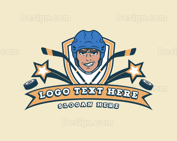 Hockey Player Gaming Mascot Logo