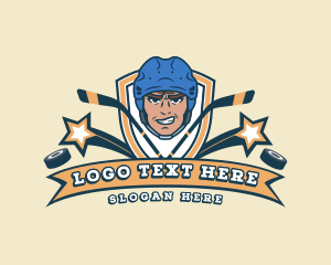 Hockey Player Gaming Mascot logo