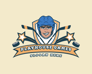 Hockey Player Gaming Mascot logo design