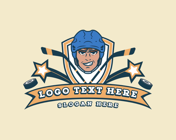 Hockey Player Gaming Mascot logo