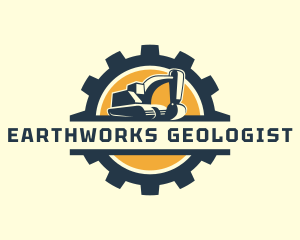 Industrial Cogwheel Excavator logo design