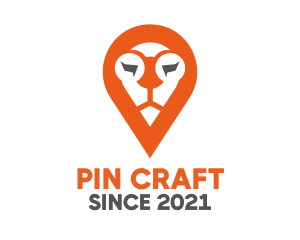 Lion Location Pin logo design