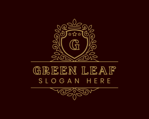 Luxury Organic Shield logo design