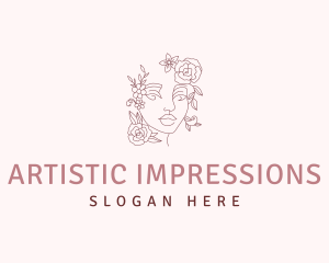 Woman Flower Beauty logo design