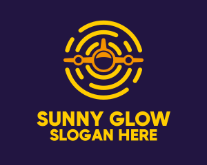 Yellow Sun Airplane logo design